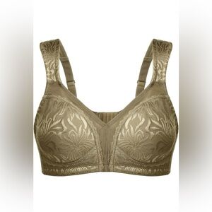 NWT 48DDD Deyllo Women's Minimizer Bra Full Coverage Wirefree Non Padded Olive